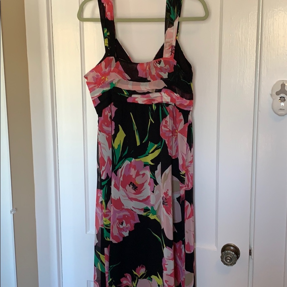 Ann Taylor Pink Floral Bra Friendly Maxi Dress 10 - Picture 5 of 7